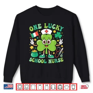 Sweatshirt One Lucky School Nurse St Patricks Day Shamrock Irish Women Shirt