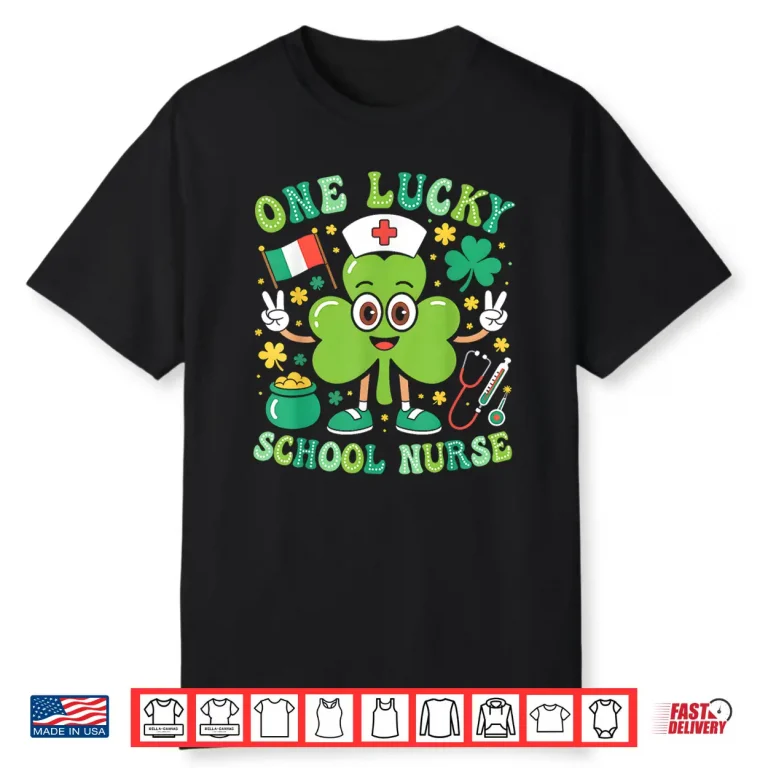 One Lucky School Nurse St Patricks Day Shamrock Irish Women Shirt