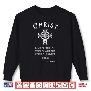 Sweatshirt Irish Celtic Cross Saint Quote Catholic St Patricks Day Shirt