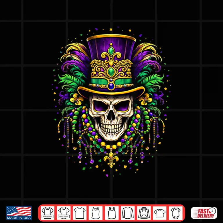 New Orleans Mardi Gras Skull Carnival Design Shirt 4 Design New Orleans Mardi Gras Skull Carnival Design Shirt