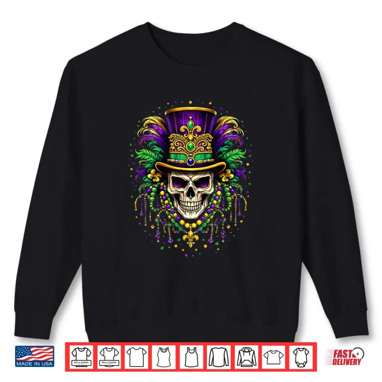 New Orleans Mardi Gras Skull Carnival Design Shirt 2 Sweatshirt New Orleans Mardi Gras Skull Carnival Design Shirt