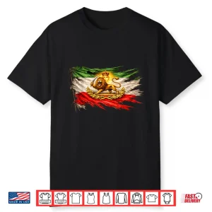 Iran Flag With Lion And Sun Emblem Vintage Persian Heritage Shirt