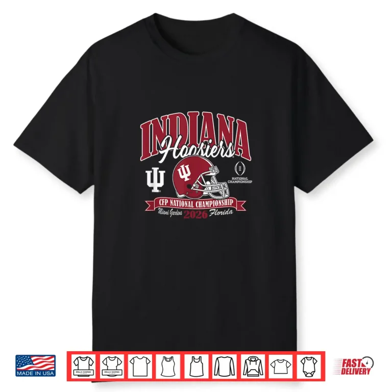 Indiana Hoosiers National Championship CFP 2026 Helmet Black Shirt
