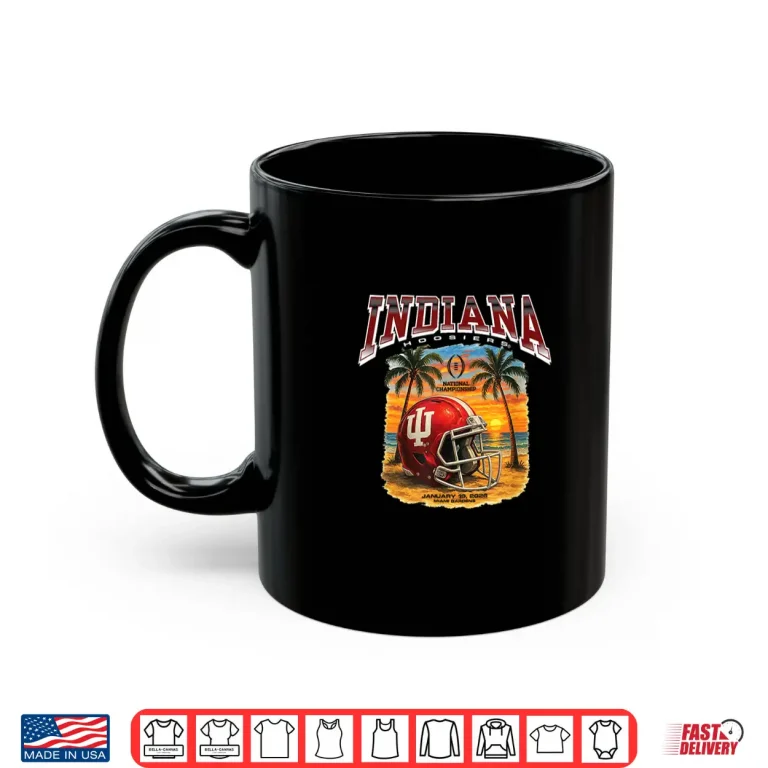 Mug Indiana Hoosiers CFP National Championship 2026 Retro Sunset Shirt