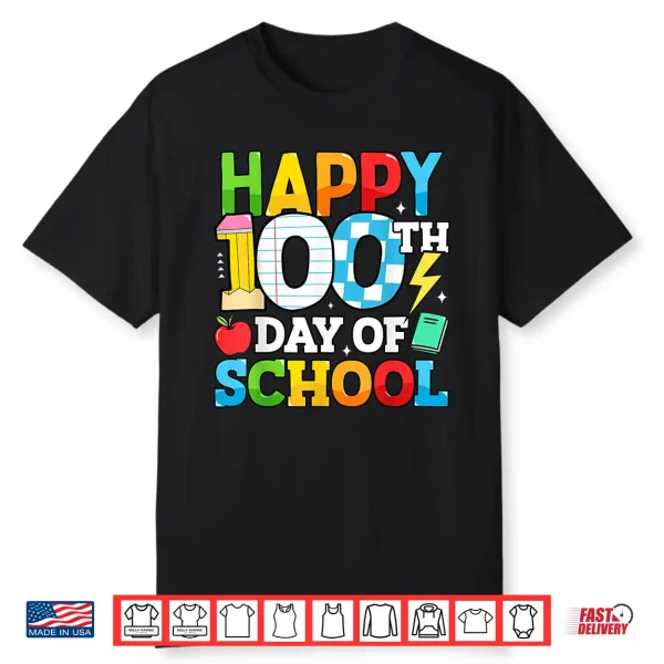Happy 100 Days Of School Teacher 100Th Day Of School Kids Shirt