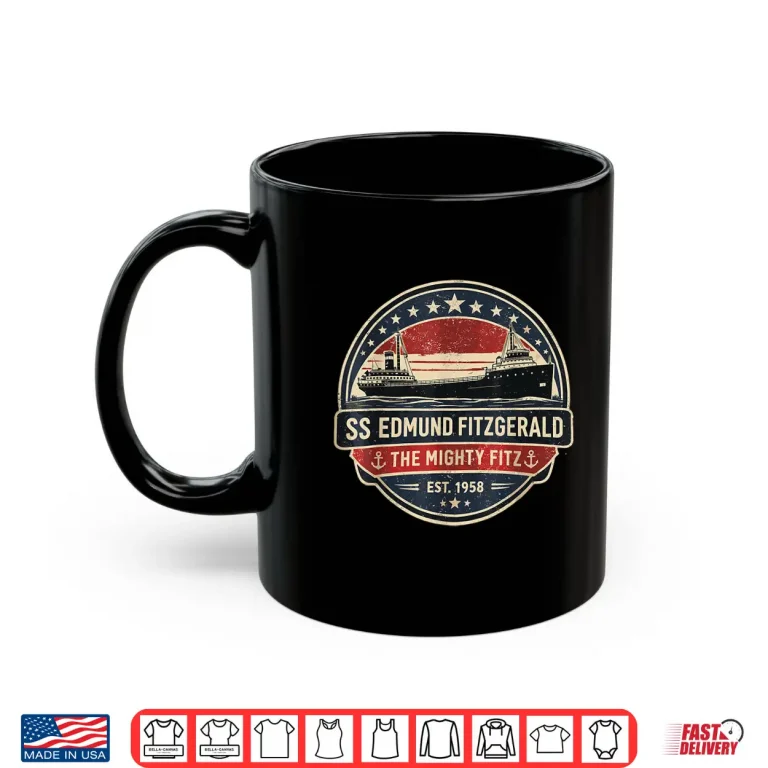 Mug Edmund Fitzgerald Vintage Nautical Ship Badge Design Shirt