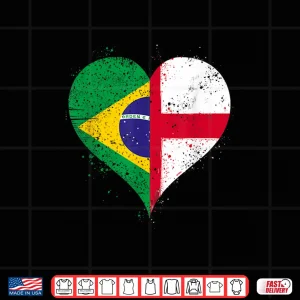 Design Vintage Brazil England Flag for Proud Brazilian English Fans Shirt