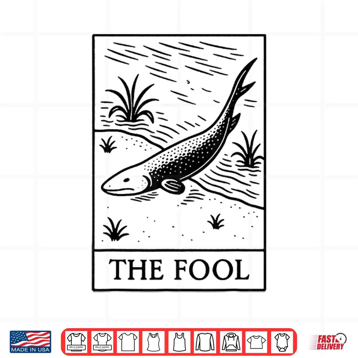 The Fool Fish Card Esoteric Linework Vintage Shirt The Fool Fish Card Esoteric Linework Vintage Shirt