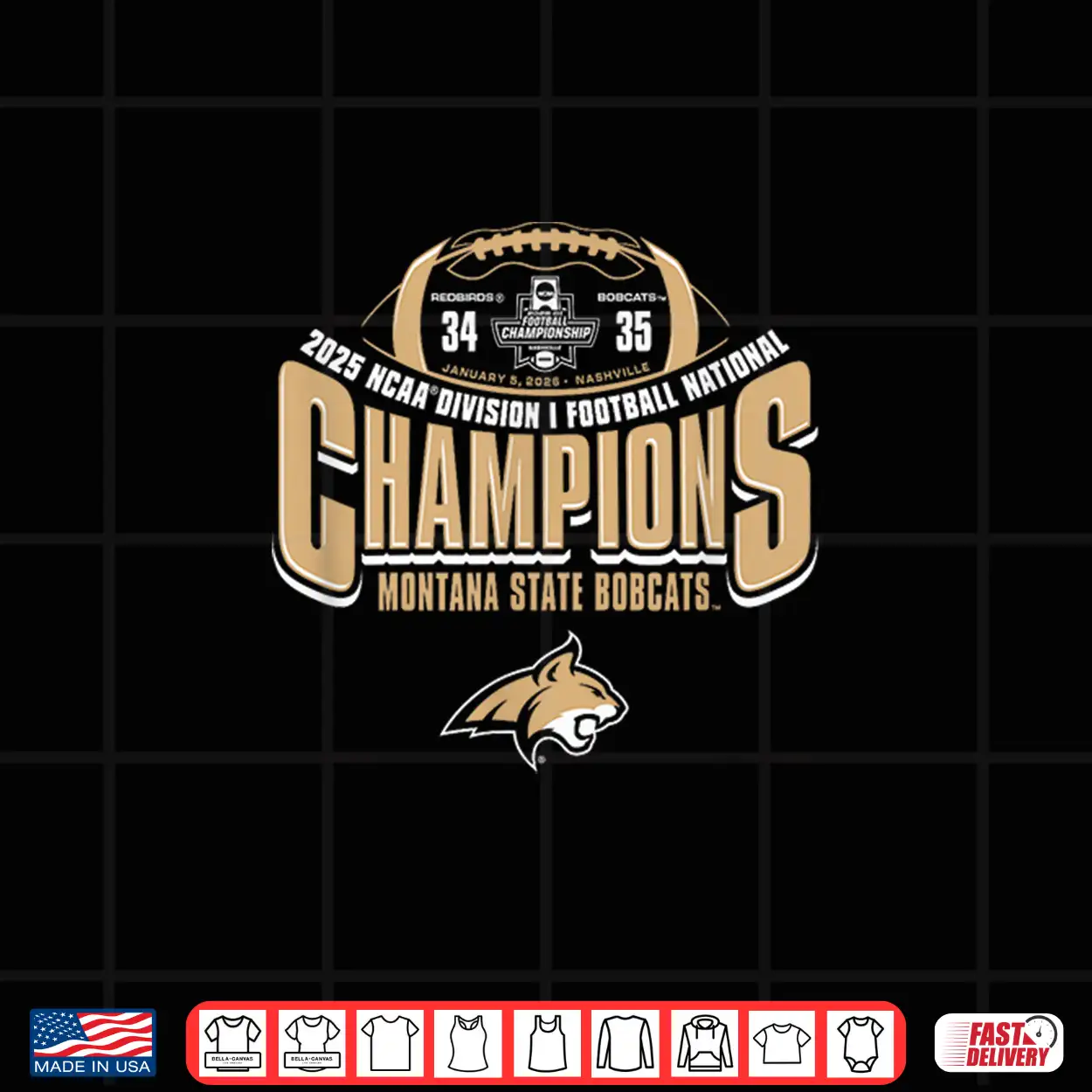 Montana State Bobcats National Champs 2025 Football Score Shirt Montana State Bobcats National Champs 2025 Football Score Shirt