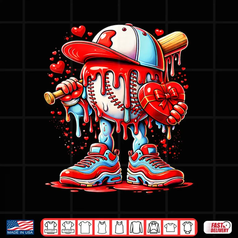 Baseball Drip Icecream Apparel Youth Boy Valentine Shirt 4 Design Baseball Drip Icecream Apparel Youth Boy Valentine Shirt