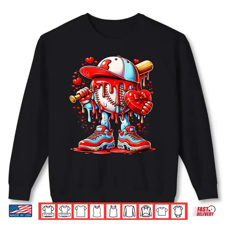 Baseball Drip Icecream Apparel Youth Boy Valentine Shirt 2 Sweatshirt Baseball Drip Icecream Apparel Youth Boy Valentine Shirt
