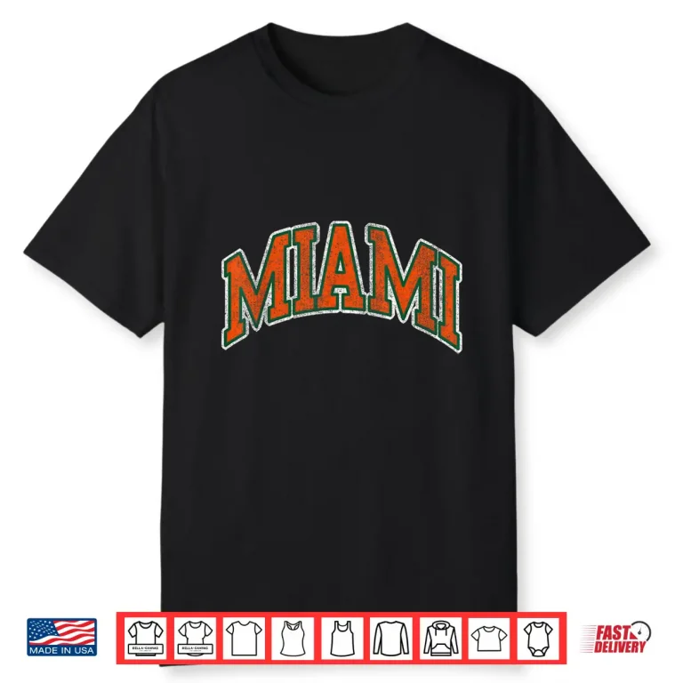 Miami Florida FL Vintage Athletic Sports Souvenir Men Women Shirt