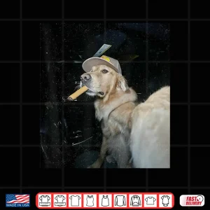 Design Dog Smoking Cigarette Funny Golden Meme Shirt