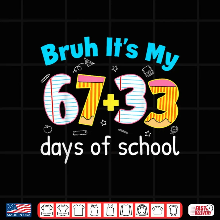 Bruh Its My 67 33 Days Of School For Teacher Kids 100Th Days Shirt 4 Design Bruh Its My 67 33 Days of School for Teacher Kids 100th Days Shirt