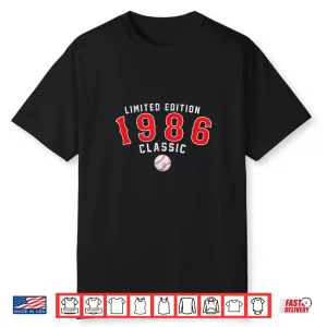 40 Year Old 1986 Classic Baseball 40Th Birthday Shirt