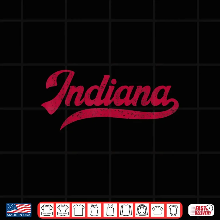 Design Indiana in Vintage Athletic Sports Style 80s 90s Shirt