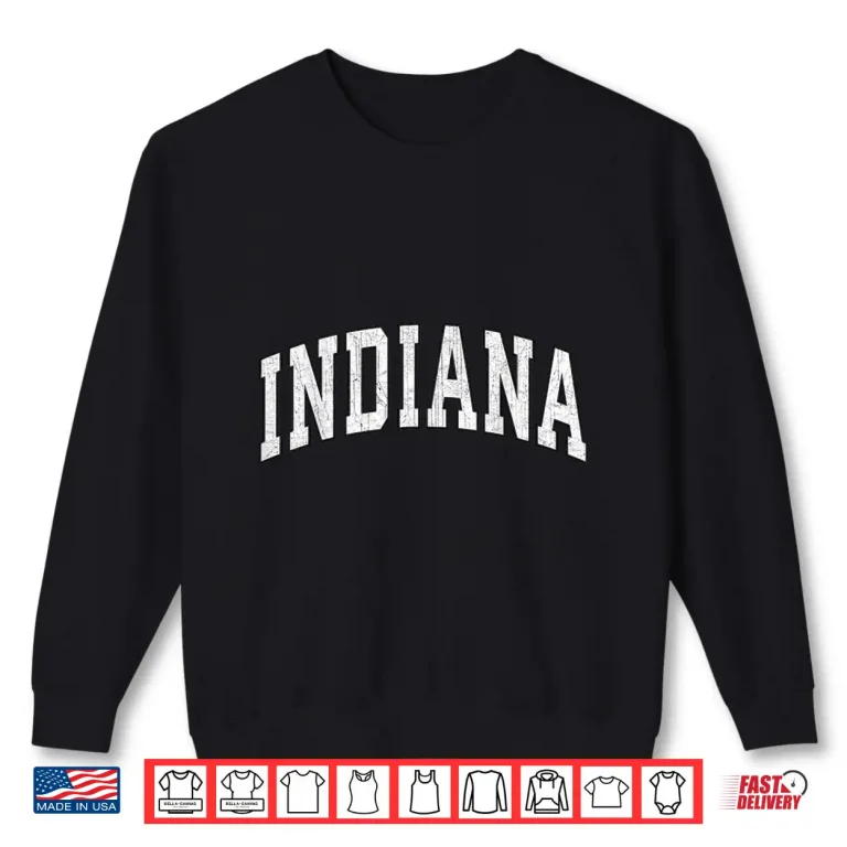 Sweatshirt Indiana in Vintage Athletic Sports Style 80s 90s Men Women Shirt