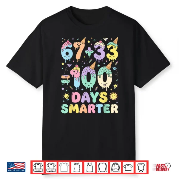 Funny 100Th Day Of School 67 Meme 100 Days Smarter Boys Girl Shirt