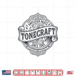 Design Tonecraft Amplifier Parts Vintage Audio 1969 Musician Gear Shirt 1