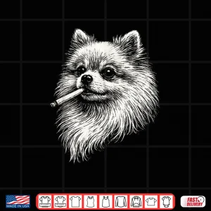 Design Pomeranian Smoking Meme Funny Dog Shirt 1