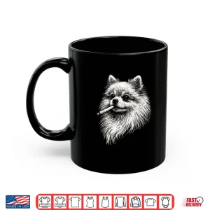 Mug Pomeranian Smoking Meme Funny Dog Shirt 1