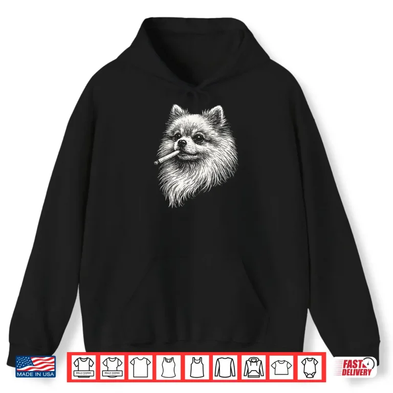 Hoodie Pomeranian Smoking Meme Funny Dog Shirt 1