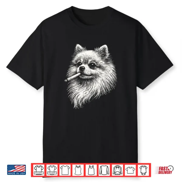 Pomeranian Smoking Meme Funny Dog Shirt