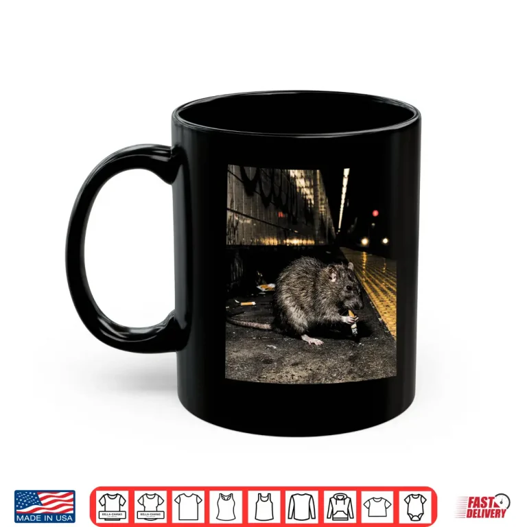 Mug NYC Subway Rat Smoking Meme Funny Shirt 1