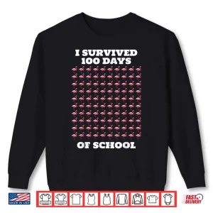 Sweatshirt Funny Pink Flamingos 100 Days of School Shirt 1