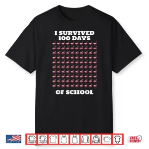 Funny Pink Flamingos 100 Days Of School Shirt