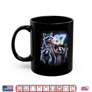 Mug Funny 67 Meme Racoons Worshipping The Moon Six Seven Meme Shirt 1