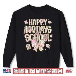 Sweatshirt 100th Day of School Preppy 100 Days Teacher Kid Coquette Bow Shirt 1