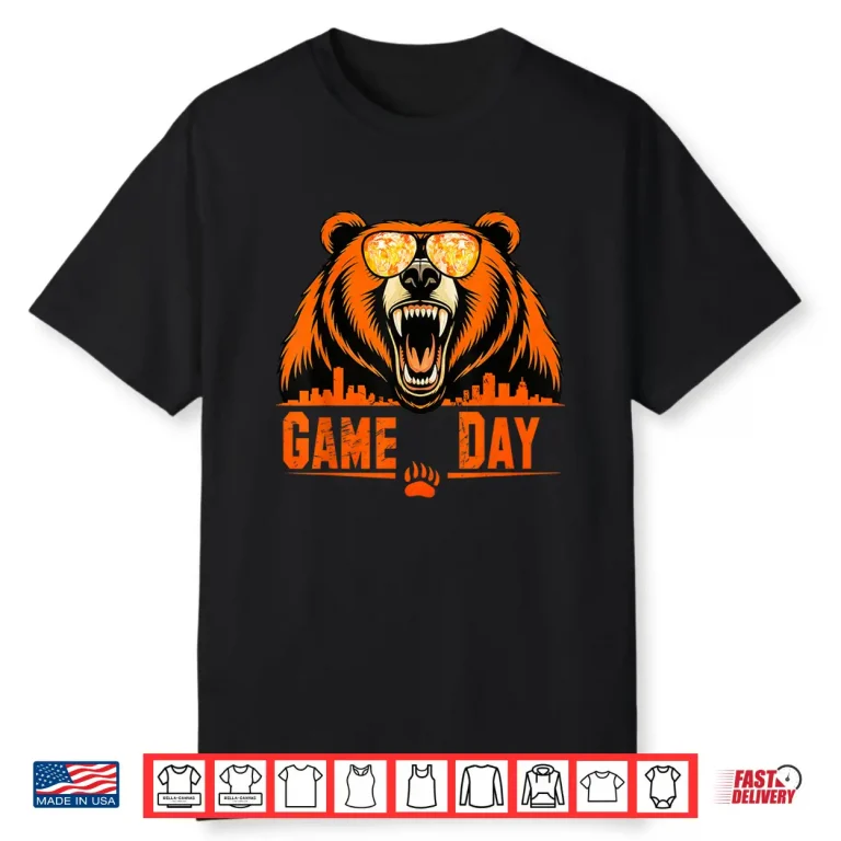 Retro Game Day Bear Tee for Men Women Kids Shirt