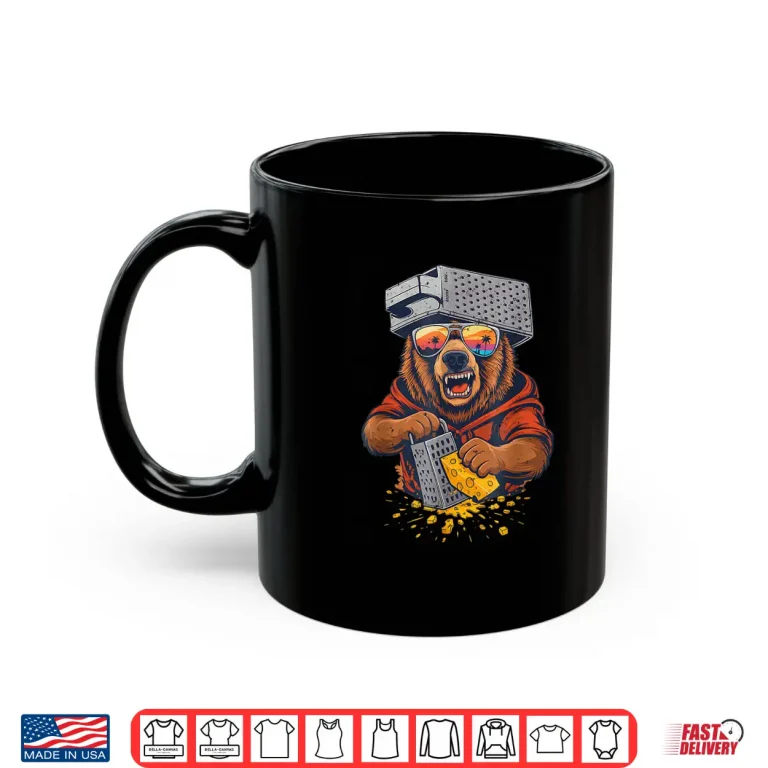 Retro Bear With Cheese Grater Hat And Sunglasses Vintage Shirt 3 Mug Retro Bear with Cheese Grater Hat and Sunglasses Vintage Shirt 2