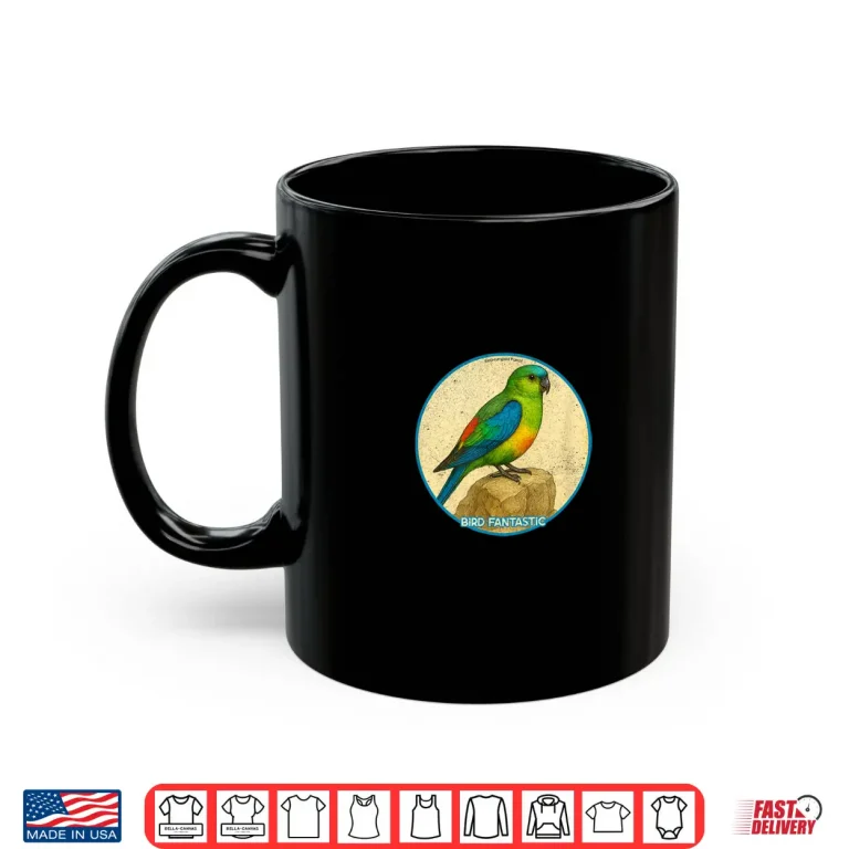Colorful Retro Red Rumped Parrot Bird Design Shirt 3 Mug Colorful Retro Red rumped Parrot Bird Design Shirt