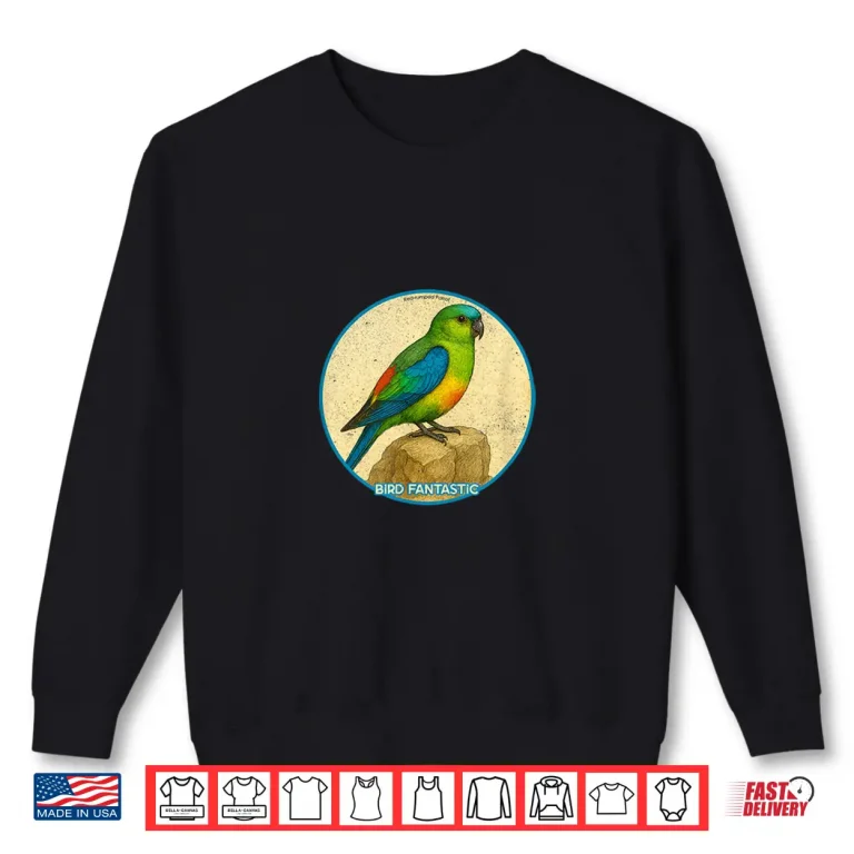 Colorful Retro Red Rumped Parrot Bird Design Shirt 2 Sweatshirt Colorful Retro Red rumped Parrot Bird Design Shirt