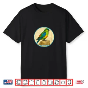 Colorful Retro Red Rumped Parrot Bird Design Shirt