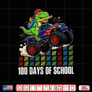 Design 100 Days of School Dinosaur 100 Days Smarter 100th Day Kids Shirt 3