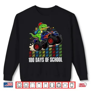 Sweatshirt 100 Days of School Dinosaur 100 Days Smarter 100th Day Kids Shirt 3