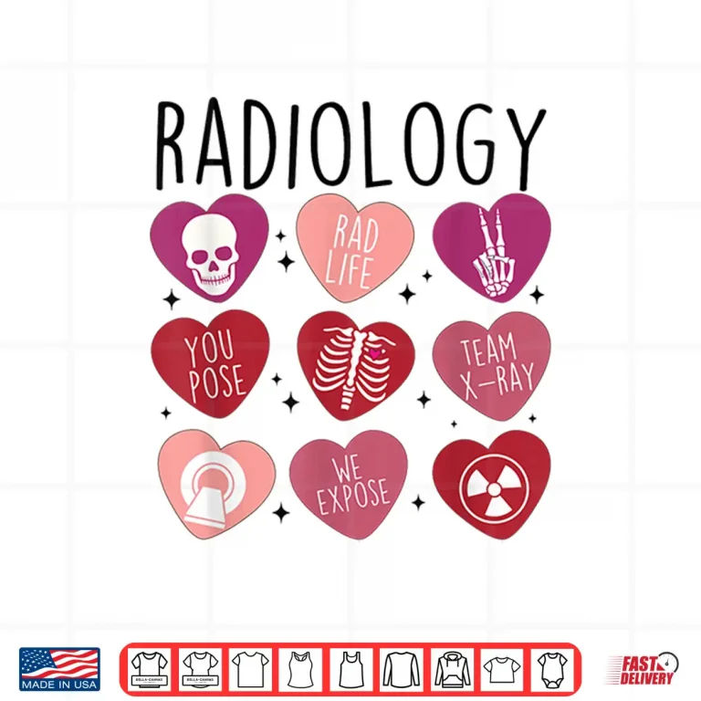 Design Women Retro Radiology Tech Valentines Day X Ray Technician Shirt
