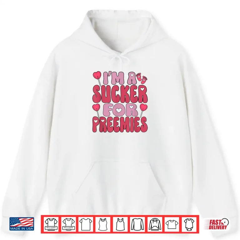 Hoodie Women NICU Nurse Valentines Day Retro Neonatal ICU Nurse Shirt