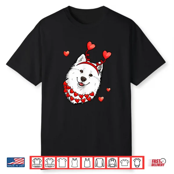Samoyed Face Valentine’s Day Matching Owner Family Kids Shirt