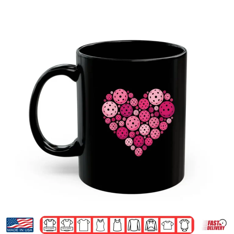 Mug Pickleball Heart Valentines Day Pickleball Lover Women Girl Shirt