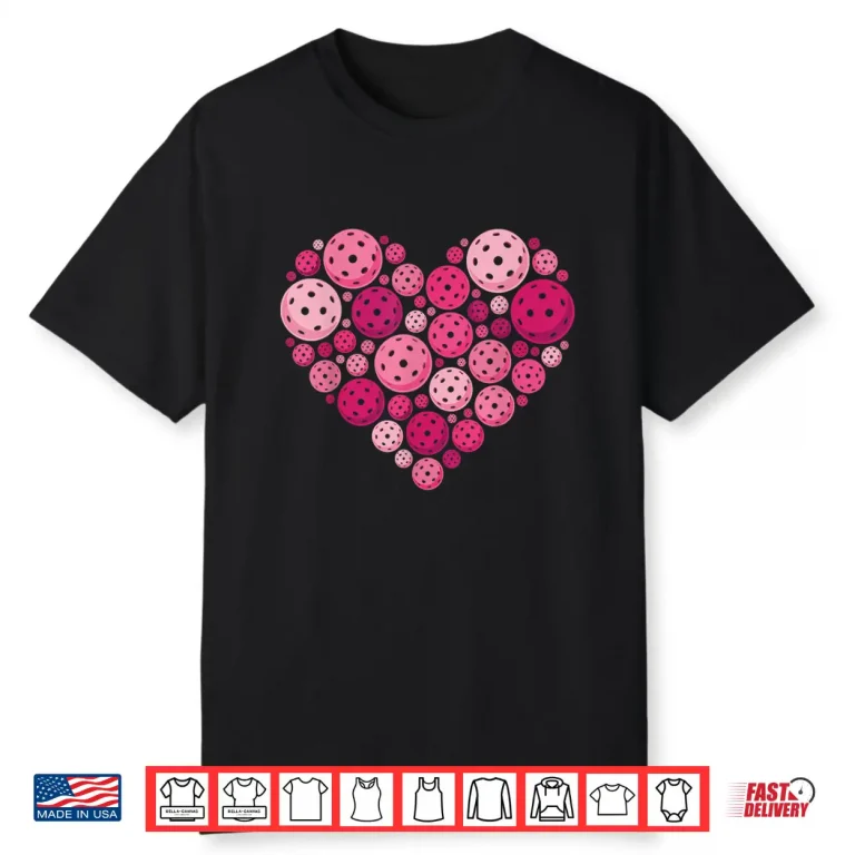 Pickleball Heart Valentines Day Pickleball Lover Women Girl Shirt