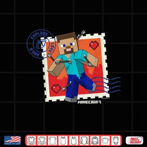 Design Minecraft Valentines Day Explore Love Build Steve Arrows Shirt