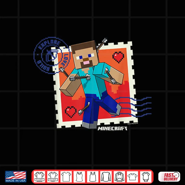 Design Minecraft Valentines Day Explore Love Build Steve Arrows Shirt