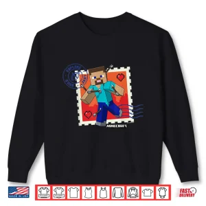 Sweatshirt Minecraft Valentines Day Explore Love Build Steve Arrows Shirt