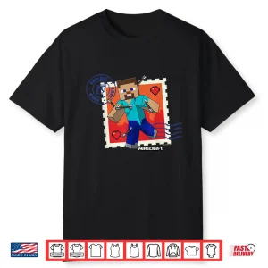 Minecraft Valentine’s Day Explore Love Build Steve Arrows Shirt