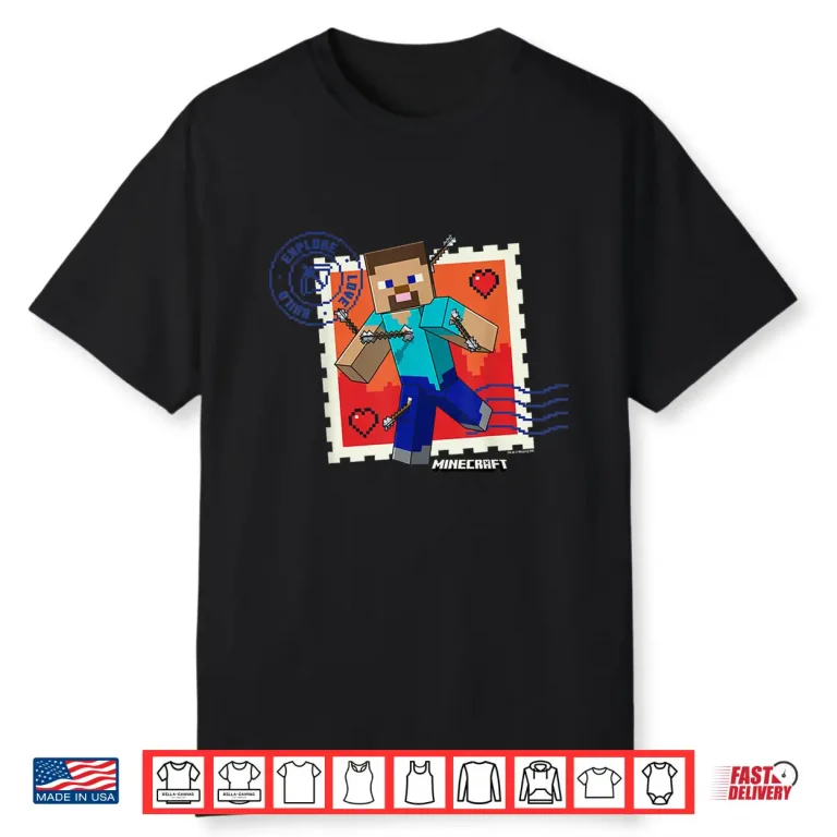 Minecraft Valentines Day Explore Love Build Steve Arrows Shirt