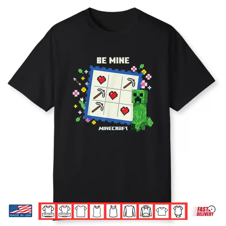Minecraft Valentines Day Be Mine Creeper Valentines Card Shirt